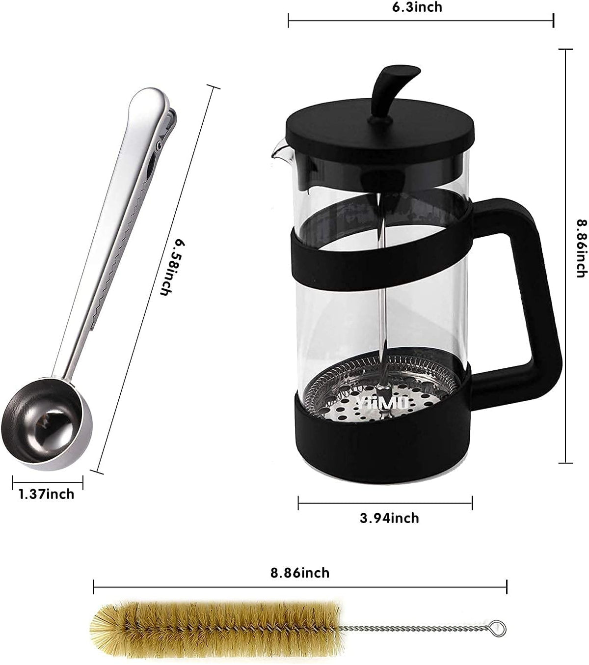 French Press Coffee Maker, 34 Oz Large Glass Pitcher