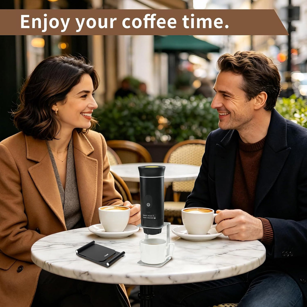 Pour over Coffee Maker Stand,Foldable Portable Electric Espresso Machine Stand for Outin,Holder for Coffee Grinder,Universal Dripper,V60 Dripper,Travel Coffee Maker, Press Square&Black