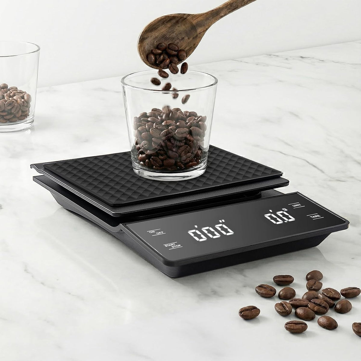 Coffee Scale with Timer, 3Kg/0.1G High Precision Espresso Scale, Digital Kitchen Scale for Espresso and Pour-Over Coffee (Batteries Included)