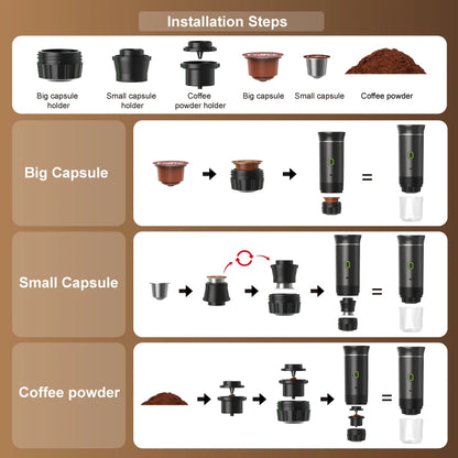 3-in-1 Portable Espresso Bundle — Machine + Travel Case + Stand