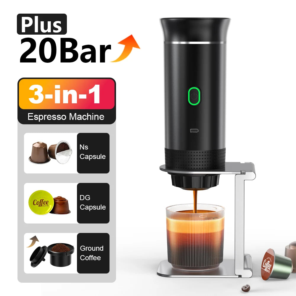 3-in-1 Portable Espresso Bundle — Machine + Travel Case + Stand