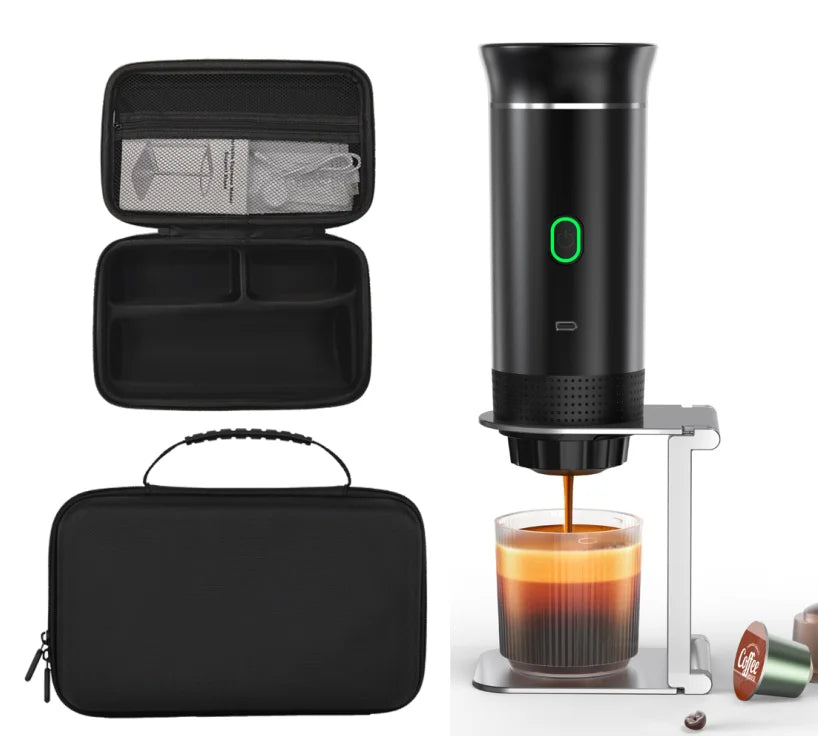 3-in-1 Portable Espresso Bundle — Machine + Travel Case + Stand