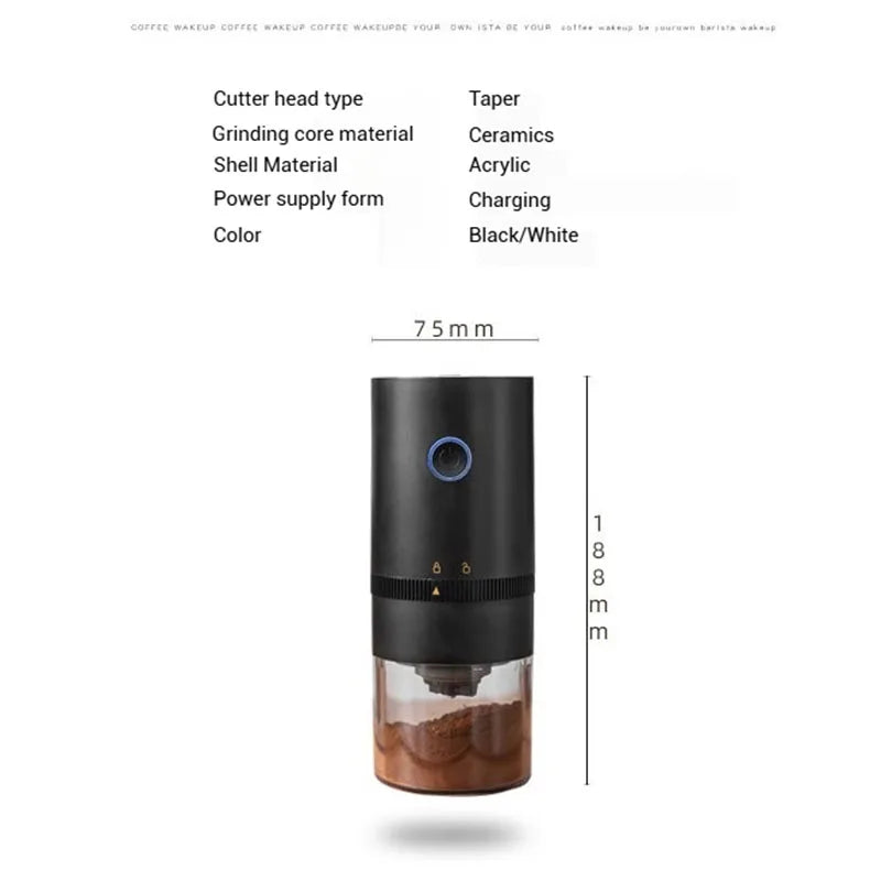 Portable USB Rechargeable Coffee Grinder