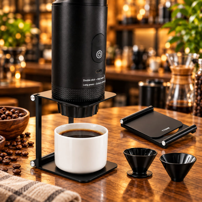 Foldable Pour-Over Coffee Stand – Black