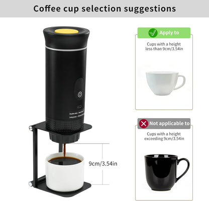 Pour over Coffee Maker Stand,Foldable Portable Electric Espresso Machine Stand for Outin,Holder for Coffee Grinder,Universal Dripper,V60 Dripper,Travel Coffee Maker, Press Square&Black