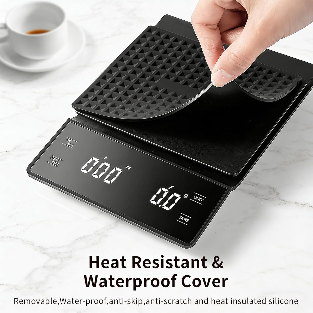 Coffee Scale with Timer, 3Kg/0.1G High Precision Espresso Scale, Digital Kitchen Scale for Espresso and Pour-Over Coffee (Batteries Included)